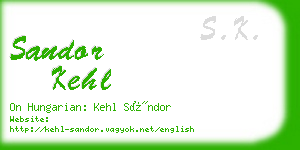 sandor kehl business card